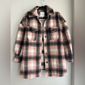 Avec Les Filles Pink and Black Plaid Jacket
